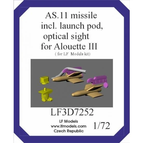 LF Models 3D7252 1/72 Alouette III AS.11 Missile with Launch Pod Optical Sight for LF Models - Model Planes