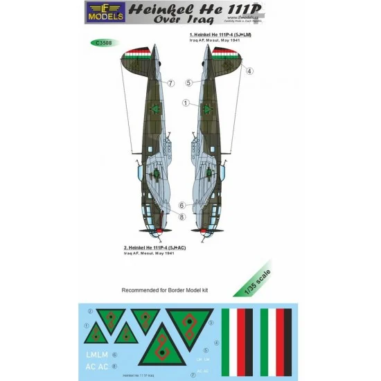 LF Models C3508 1/35 Heinkel He 111P over Iraq Decal for Border kit - Model Planes