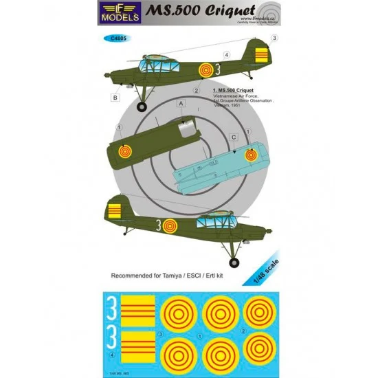 LF Models LFC4805 1/48 MS.500 Vietman 1 Decal Option for Tamiya/ESCI/Ertl kit - Model Planes