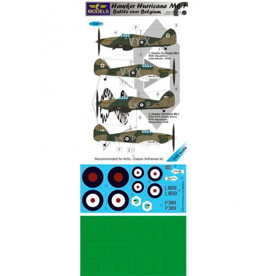 LF Models LFC48111 1/48 H.Hurricane Mk.I. Battle over France part I. Decal for Airfix/Classic Airframes - Model Planes