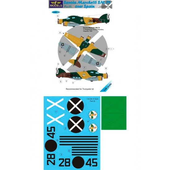 LF Models LFC48114 1/48 SM 79 in Spain Part III. 1 Decal Option for Trumpeter kit - Model Planes