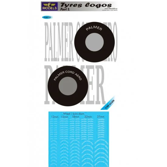 LF Models LFC48121 1/48 Tyres logos Part 2. 10 options of Palmer Tyre logos - Model Planes