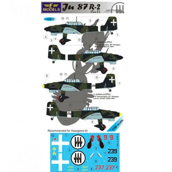 LF Models LFC4813 1/48 Junkers Ju87R-2 part II. 2 Decal Options for Hasegawa kit