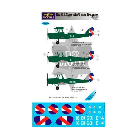 LF Models LFC48144 1/48 DH.82A over Uruguay 3 Decal Options for SMER/Meng kit - Model Planes
