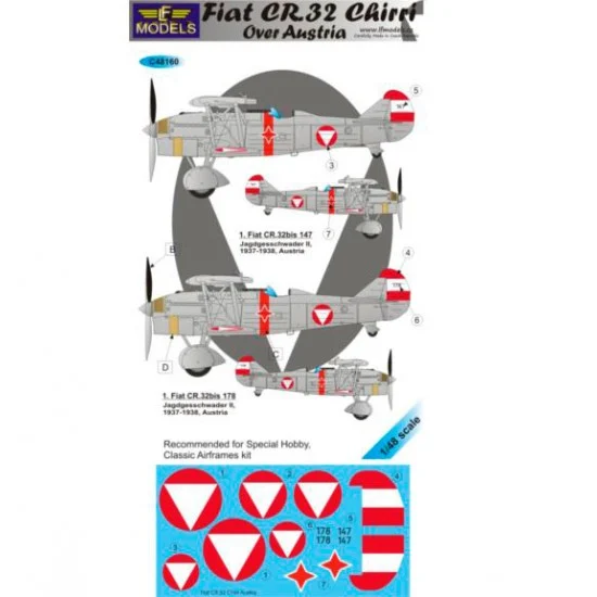 LF Models LFC48160 1/48 FIAT CR.32 over Austria Decal for Special Hobby/Classic Airframes kit - Model Planes