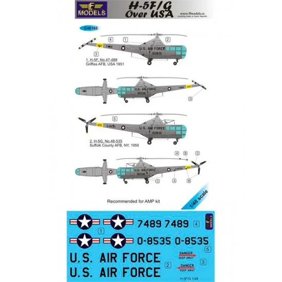 LF Models LFC48165 1/48 Sikorsky H-5F/G over USA 2 Decal Options for AMP kit