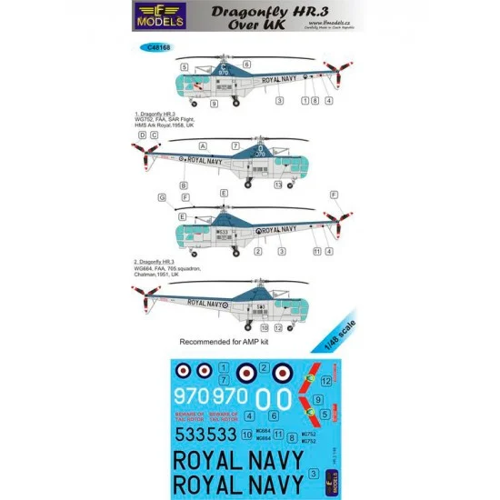 LF Models LFC48168 1/48 Westland Sikorsky HR.3 over UK 2 Decal Options for AMP kit - Model Planes
