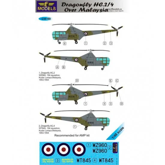 LF Models LFC48169 1/48 Westland Sikorsky HC.2/4 over UK 2 Decal Options for AMP kit - Model Planes