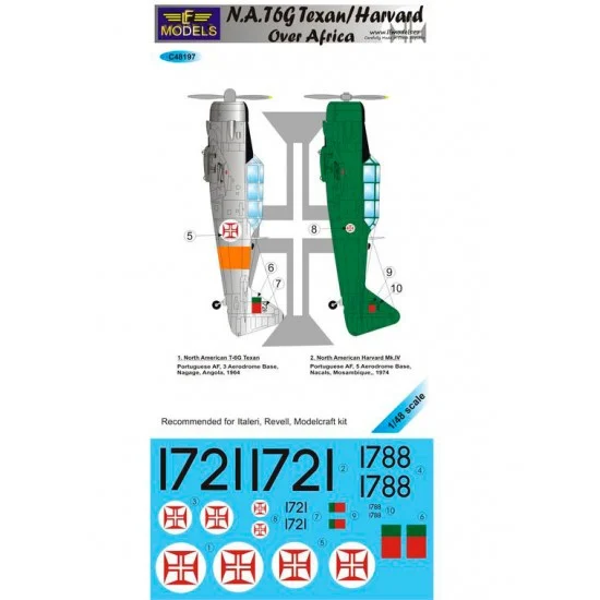LF Models LFC48197 1/48 N.A. T-6G Texan/Harvard Over Africa Decal for Italeri/Revell/Modelcraft