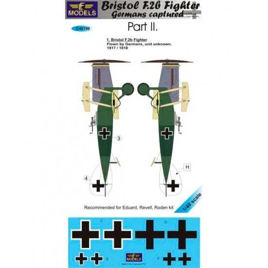 LF Models LFC48199 1/48 Bristol F.2b Fighter Germans Captured Part II. Decal for Eduard/Revell/Roden - Model Planes