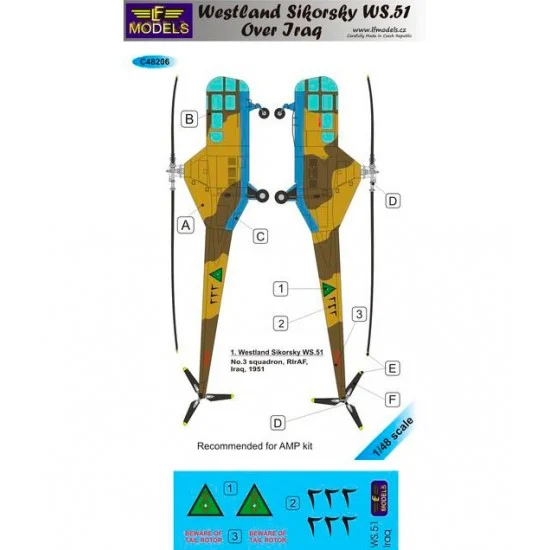 LF Models LFC48206 1/48 Westland Sikorsky WS.51 over Iraq Decal for AMP kit - Model Planes