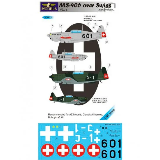 LF Models LFC4821 1/48 MS-406 over Swiss Decal for AZ Models/Classic Airframes/Hobbycraft kit