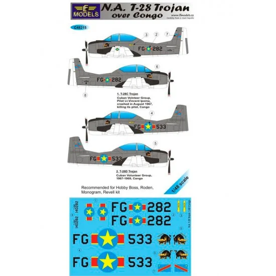 LF Models LFC48215 1/48 N.A. T-28 Trojan over Congo Decal for Hobby Boss/Revell/Roden/Monogram kit