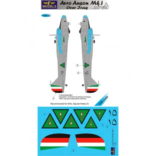 LF Models LFC48222 1/48 Avro Anson Mk.I. over Iraq Decal for Airfix/Special Hobby kit. - Model Planes