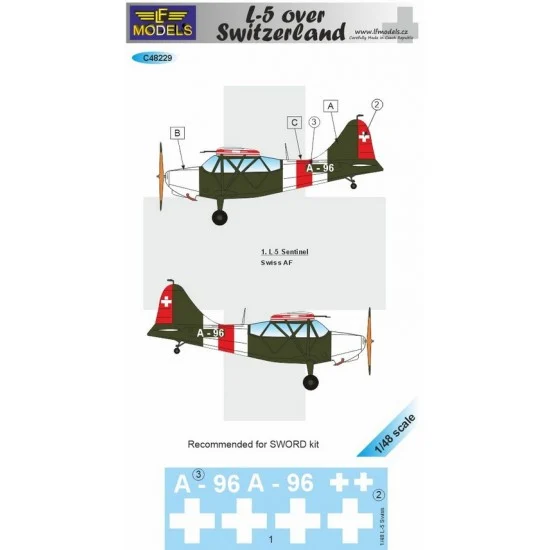 LF Models C48229 1/48 L-5 Sentinel over Switzerland Decal for Sword kit
