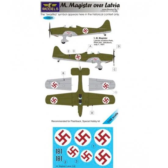 LF Models LFC4841 1/48 M. Magister over Latvia 1 Decal Option for Flashback/Special Hobby kit - Model Planes