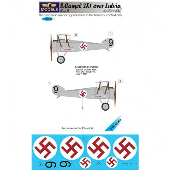 LF Models LFC4843 1/48 S. 2F.1 Camel over Latvia part II. 1 Decal Option for Eduard kit - Model Planes