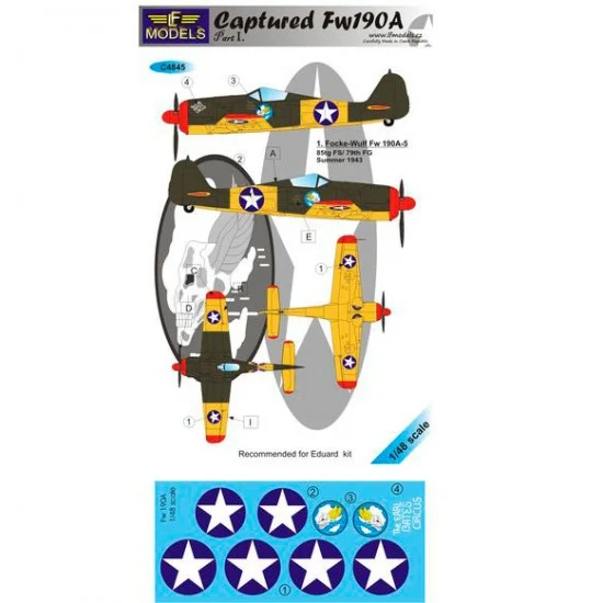 LF Models LFC4845 1/48 Captured Fw 190A part I. 1 Decal Option for Eduard kit - Model Planes