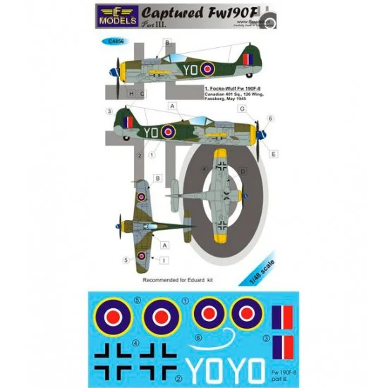 LF Models LFC4856 1/48 Captured Fw 190F part III. 1 Decal Option for Eduard kit - Model Planes