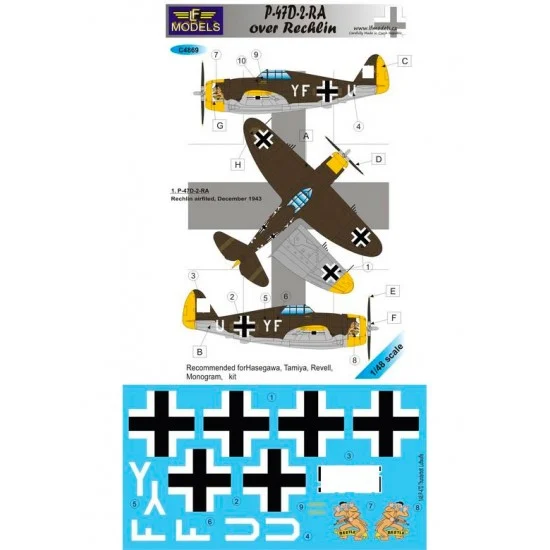 LF Models LFC4869 1/48 Republic P-47D-2-RA Thunderbolt over Rechlin Decal for Hasegawa/Tamiya/Revell