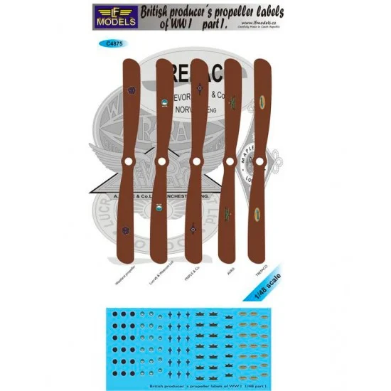 LF Models LFC4875 1/48 WWI British Producer's Labels of Propellers part I - Model Planes