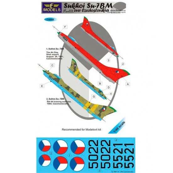 LF Models LFC4880 1/48 Sukhoi Su-7BM over Czechoslovakia part III. Decal for Eduard, OEZ kit