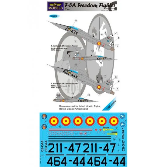 LF Models LFC4882 1/48 F-5A Freedom Fighter over Spain pt.I. Decal for Italeri/Kinetic/Fujimi/Revell
