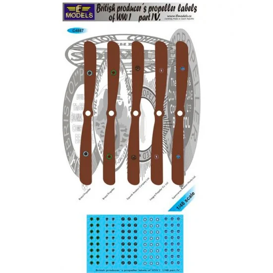 LF Models LFC4887 1/48 WWI British Producer's Labels of Propellers part IV - Model Planes