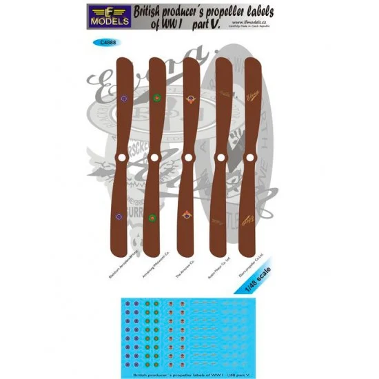 LF Models LFC4888 1/48 WWI British Producer's Labels of Propellers part V - Model Planes