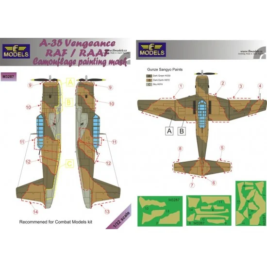 LF Models LFM3287 1/32 A-35 RAF / RAAF Camouflage Painting Mask for Combat Models kit