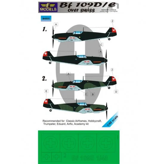 LF Models LFM4805 1/48 Bf 109D/E over Swiss Mask for Trumpeter/Eduard/Airfix/Academy/Wingsys - Model Planes