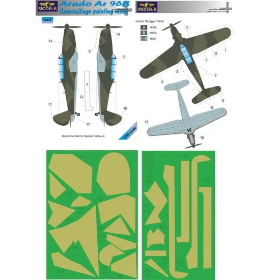 LF Models LFM4828 1/48 Arado Ar 96B Camouflage Painting Mask for Special Hobby kit - Model Planes
