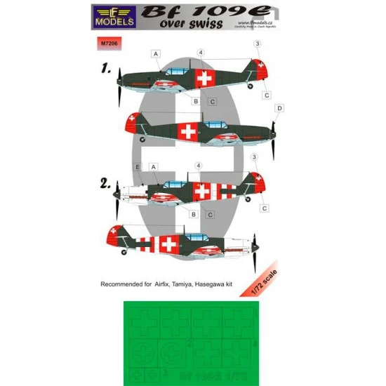 LF Models LFM7206 1/72 Bf 109E over Swiss Mask for Airfix/AZ Model/Eduard/Heller/Hasegawa - Model Planes