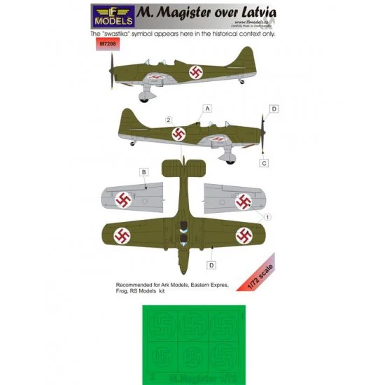 LF Models LFM7208 1/72 M. Magister over Latvia Mask for Ark/Eastern Expres/Frog/RS - Model Planes