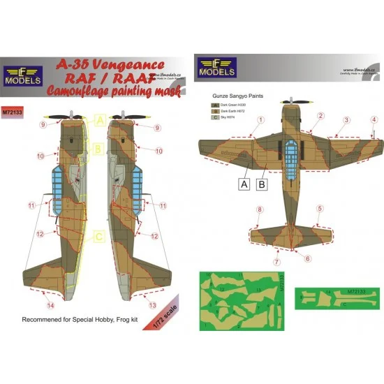 LF Models LFM72133 1/72 A-35 RAF / RAAF Camo Mask Camo Mask for Special Hobby/Frog kit