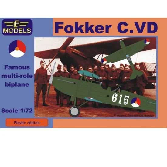 LF Models PE7201 1/72 Fokker C.VD Holland Multi-role Biplane (Decal Options: 615, 601, 612, 592)