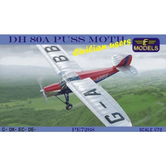 LF Models PE7268 1/72 DH 80A Puss Moth Civilian users (1x UK, 1x Czech, Spain, Austria) - Model Planes