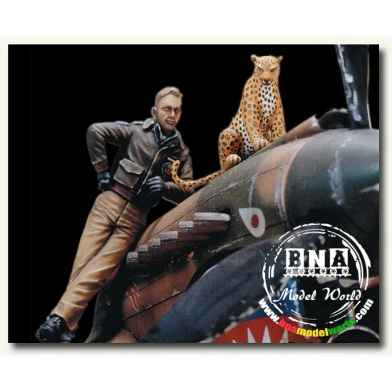 Legend Productions LF0031 1/35 WWII Flying Tigers' Pilot with a Leopard (Base NOT included) - Model Figures