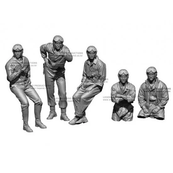 Legend Productions LF0145 1/35 WWII US Tank Crew set (5 figures) - Model Figures
