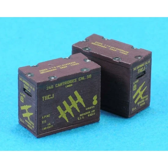 Legend Productions LF1296 1/35 M1917 Cal.50 Ammo Crate Set (Linked Type w/Decals) (8pcs) - Scenics & Diorama