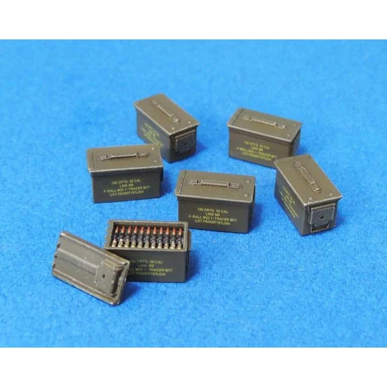 Legend Productions LF1374 1/35 Modern 50 CAL Ammo Box set (27x Closed, 3x Open & 3x Ammo Belt) - Military Vehicles & Tanks