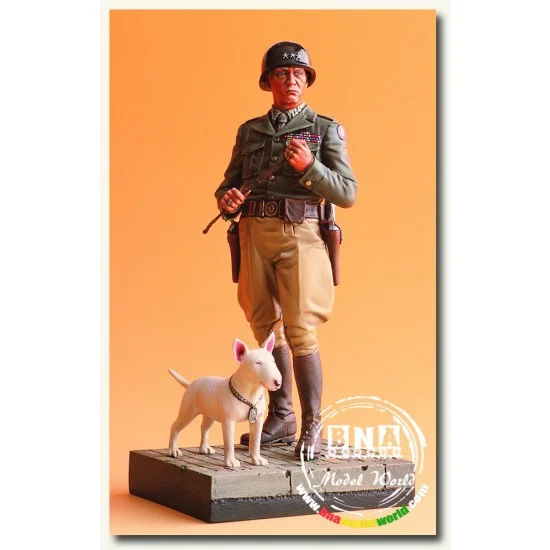 Legend Productions LF1602 1/16 US General "George S. Patton" & Bull Terrier Dog "Willie" with Base - Model Figures