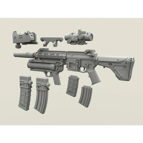 Legend Productions LF3D027 1/35 Heckler & Koch HK416 with XM320 set (3pcs) - Model Figures