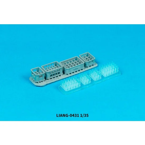 Liang Model LIANG-0431 1/35 Modern Beer Soda Bottle Crates x4