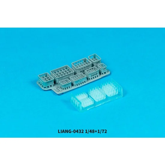 Liang Model LIANG-0432 1/48 1/72 Modern Beer Soda Bottle Crates x8