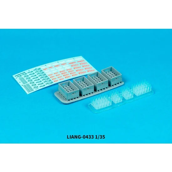 Liang Model LIANG-0433 1/35 WWII Beer Soda Bottle Crates x4