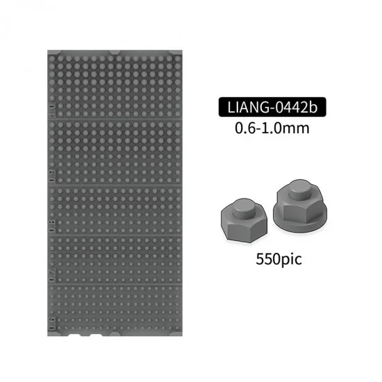 Liang Model LIANG-0442b Miniatures Nuts and Bolts B 0.6-1.0mm (550pcs, resin)