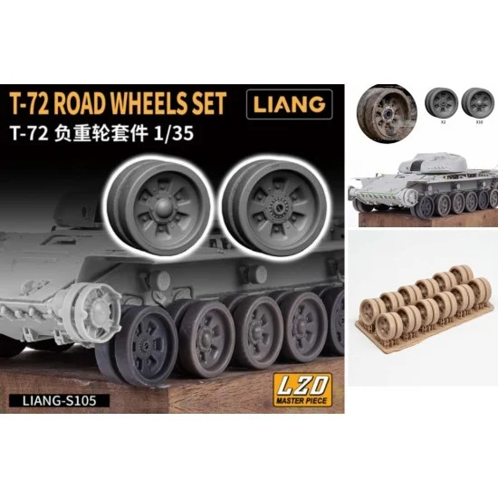 Liang Model S105 1/35 T72 Road Wheels Set - Military Vehicles & Tanks
