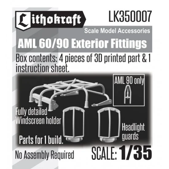 Lithokraft 350007 1/35 AML 90 Exterior Fittings - Military Vehicles & Tanks