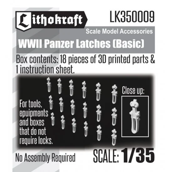 Lithokraft 350009 1/35 WWII Panzer Latches (Basic) - Military Vehicles & Tanks